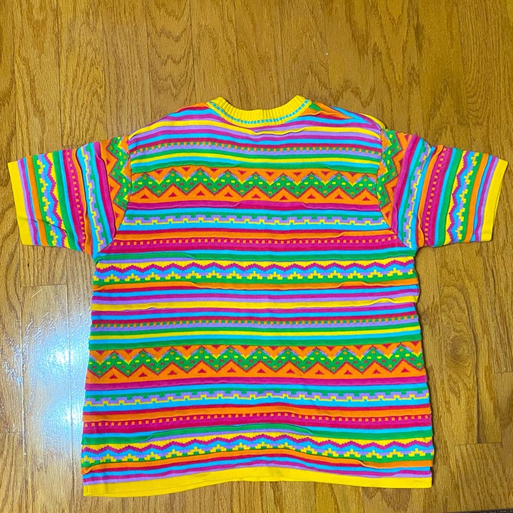 Coogi Style 3D Textured Bright Multicolored Sweater